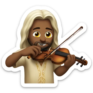 jesus playing violin sticker