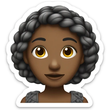 Une fille noirte qui a de longue tresse sticker