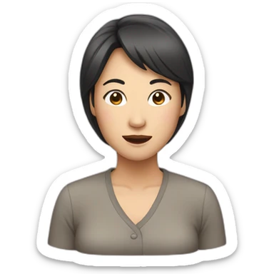 Asian woman talk sticker