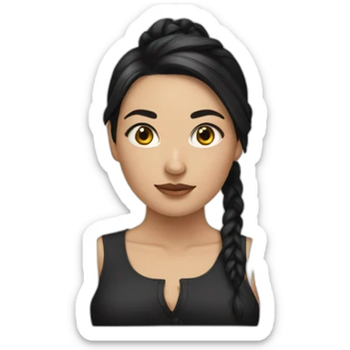 white women with black hair tied up sticker