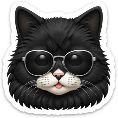 cat wearing sunglasses, simple, cute sticker
