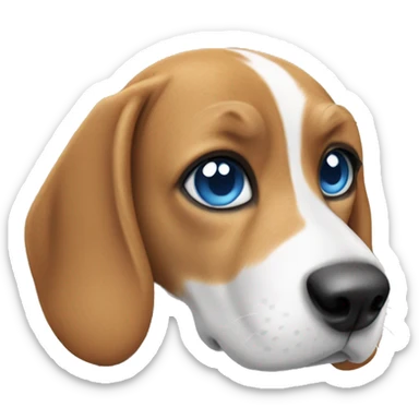 Beagle with a cat grey with blue eyes sticker