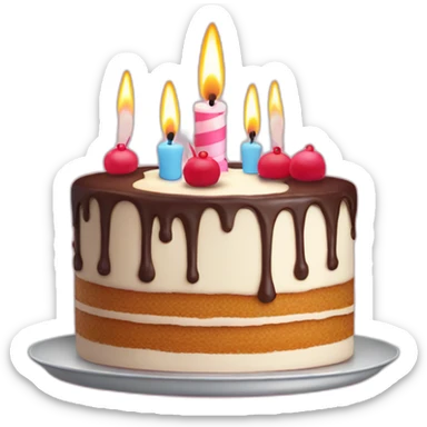 Cake with candle number fourty sticker