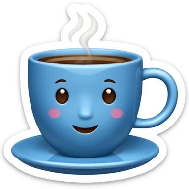 hot blue coffe cup sticker