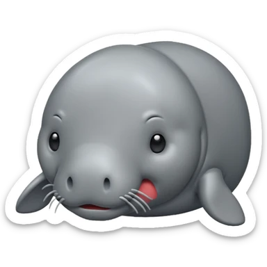 manatee emoji iphone style sticker
