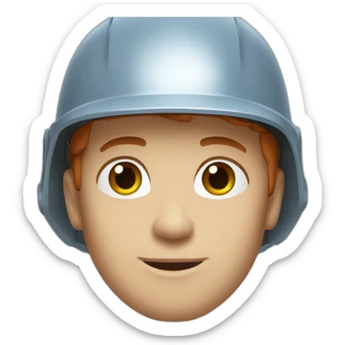 engineer male blue eyes reddish hair clean shaven sticker