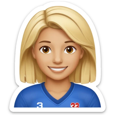 blonde female football player wearing number 33 sticker