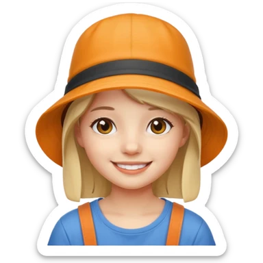 bucket hat girl sticker