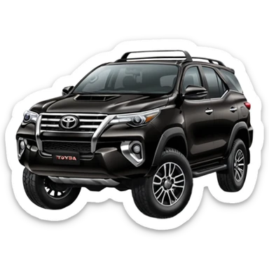 Black Toyota fortuner with full attitude  sticker