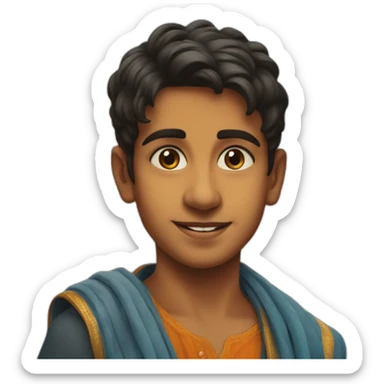 A boy in Banaras ghat sticker