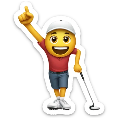 Golfer fist pumping after making a putt.  sticker