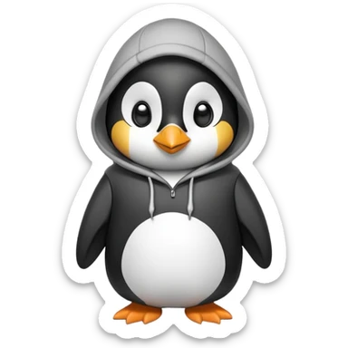 penguin in a hoodie sticker