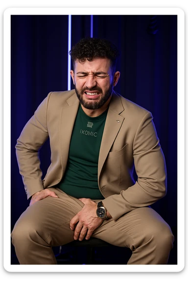 Uomo con dolore per via dei suoi fianchi asimmetrici sticker