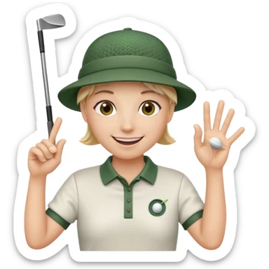 Fingerguns shooting a golf hole sticker