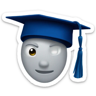 Dark blue graduate cap shows like sticker