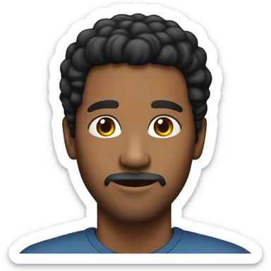 African American man with black hair and facial hair around 20 years old sticker