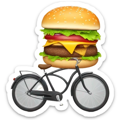 Burger bike happy birthday hat sticker