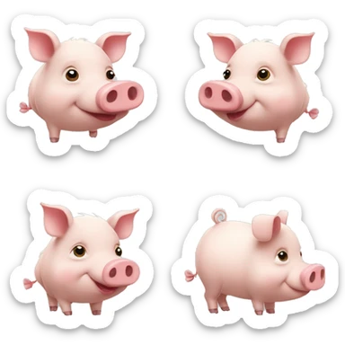 Un très petit cochon très très trop mignon  sticker