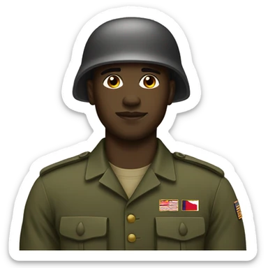 black soldier in army sticker