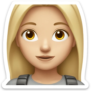 White girl with dirty bonds hair and light brown eyes pretty sticker