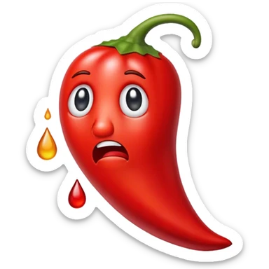 Crying chili pepper sticker