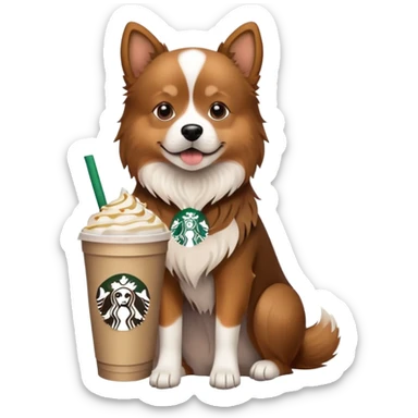 Dog with a Starbucks  sticker