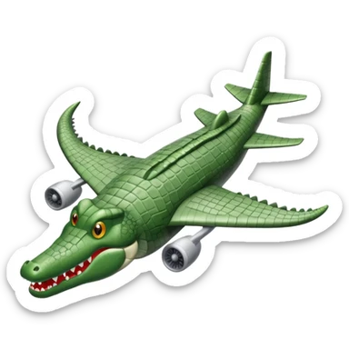 No pero un avions com cara de cocodrillo  i el cuerpo gris sticker