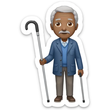 old black man with one crutches sticker