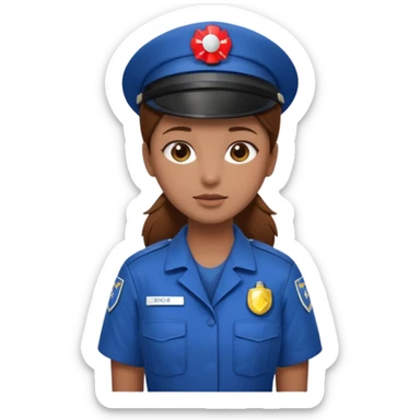 brown hair girl emergency worker sticker