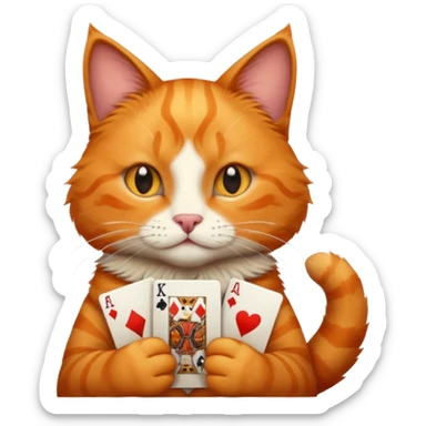 orange cat gambling sticker