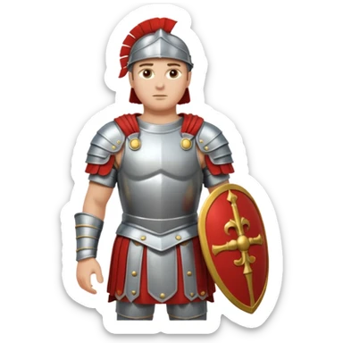 roman soldier fullbody with silver armos and without weapons sticker