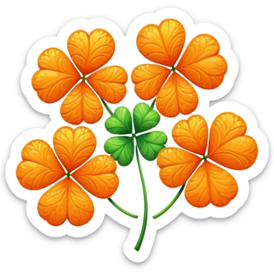 Five leafed Orange clover sticker