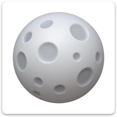 A 3D emoji in iOS emoji aesthetic style of the Moon, Earth’s natural satellite, with soft gray craters and subtle shadows, glowing spherical shape, clean white background, glossy Apple-style finish.
 sticker