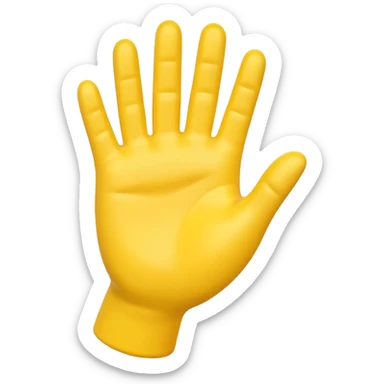 Apple-style 3D illustration of a single yellow hand like emoji sticker