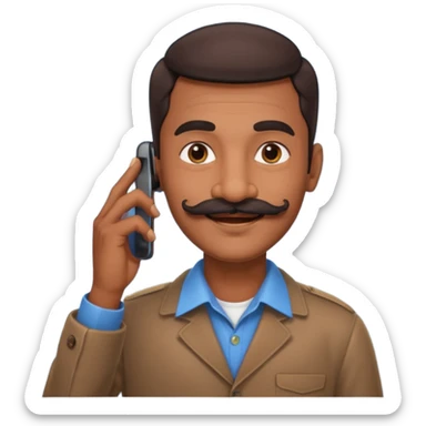 generate an indian uber driver calling on mobile sticker