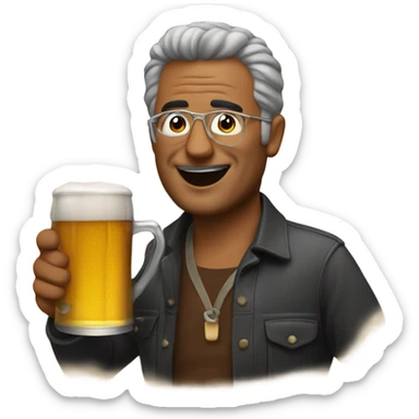 Tony Reddy drinking a beer sticker