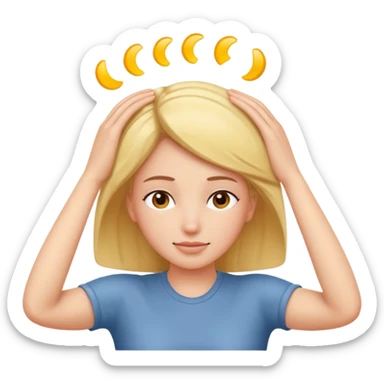 A relax face whit her hands on her head  sticker