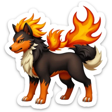 Houndoom-Arcanine-Pokémon-Fakémon-hybrid-creature sticker