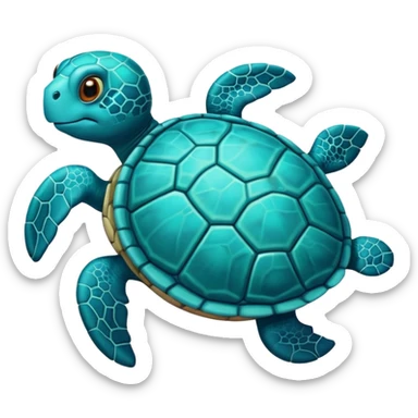 Cute turtle turquoise sticker