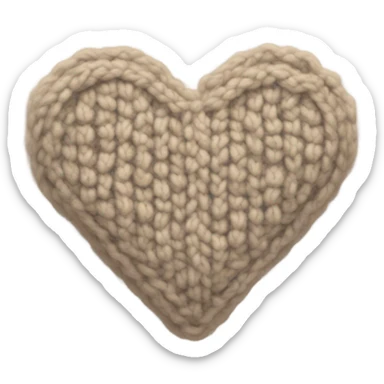 Knitted beige heart sticker