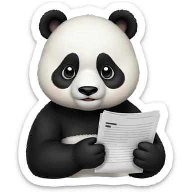 Panda asking for please review my pull request code  sticker