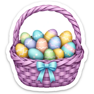 Pastel Easter basket with gifts inside sticker