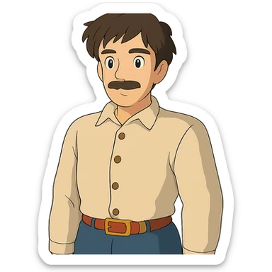 ghibli style man sticker
