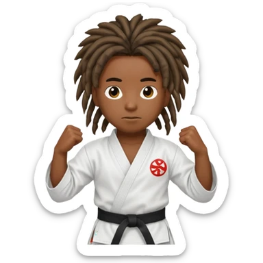 karate kids, dark skin, dreadlocks sticker