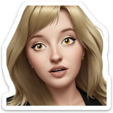 blonde girl portrait with piercings sticker