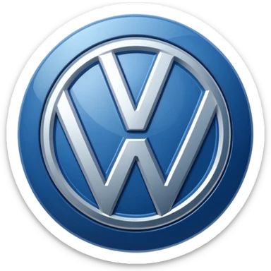 blue and white Volkswagen logo sticker