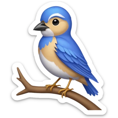 cute blue lark perched sticker