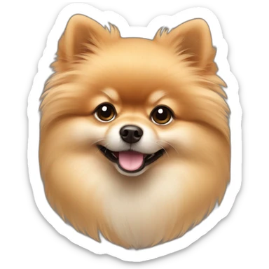 a beige cute little pomeranian sticker
