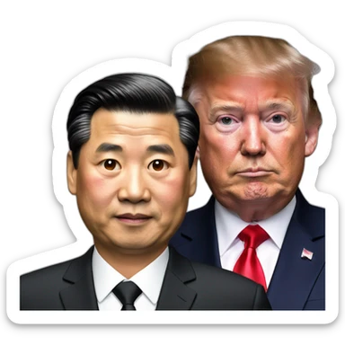 President Xi and Trump sticker