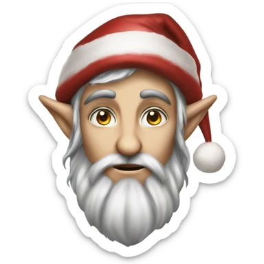 rogue male elf fantasy wearing santa hat sticker